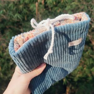 Pochette à livre réversible vert d&rsquo;eau