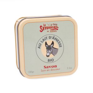 Savon Au Lait d’Ânesse Bio 100g & Boîte Métal
