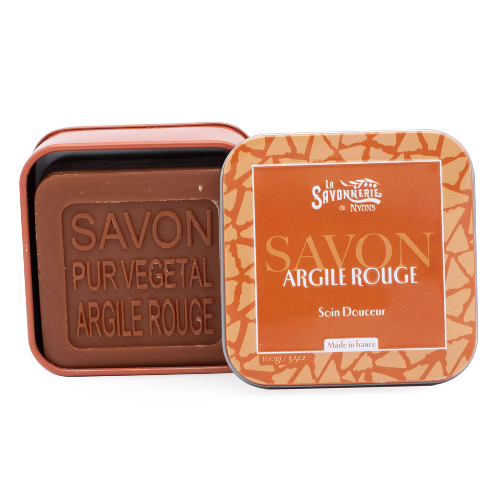 Savon 100g A l’Argile Rouge Et Boîte Métal – Image 3
