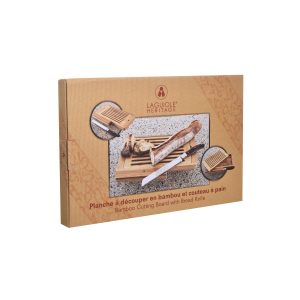 Planche à découper en bambou et couteau à pain