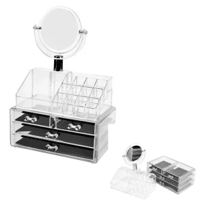Boite De Rangement Maquillage Et Accessoires Avec miroir