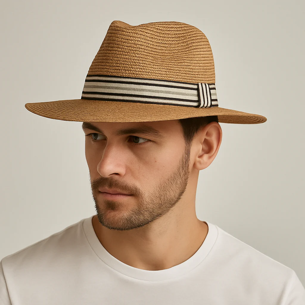Chapeau Panama Unisexe Rayé – Luca – Image 3