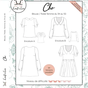 Blouse/robe Cho Femme 34-50 (Patron de couture pochette)