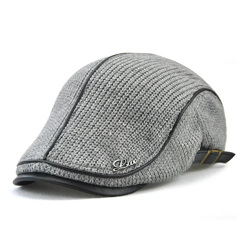 Béret Homme Coton Maille avec Bordure en Cuir Réglable - Metro – Image 5