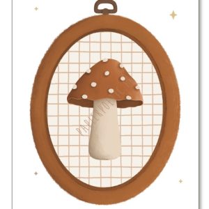 Carte Papier Poetic » Broderie Champignon »