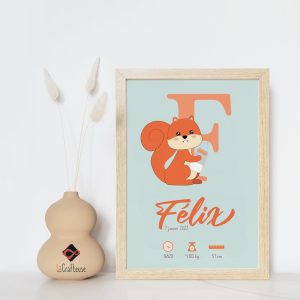Affiche naissance Ecureuil