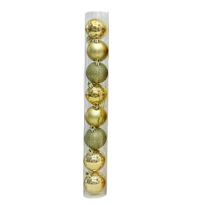 8 Boules De Noël  Déco Doré 5 cm