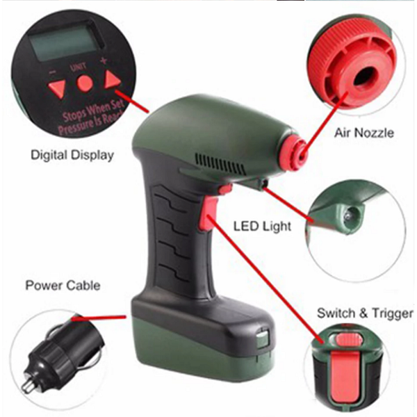 Gonfleur pneus, compresseur d’air portable (autos, motos, vélos) – Image 6