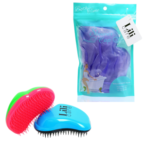 Kit de bain Lili Care : Bonnet de bain + Brosse démêlante