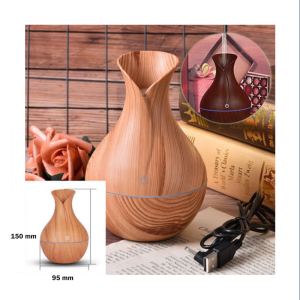 Diffuseur LED & Humidificateur 130ml – Vase Marron Clair