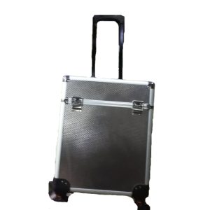 Valise maquillage/esthétique pro Argentée 4 roulettes