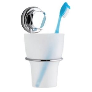 Verre Pour Brosses A Dents Ventouse Argent